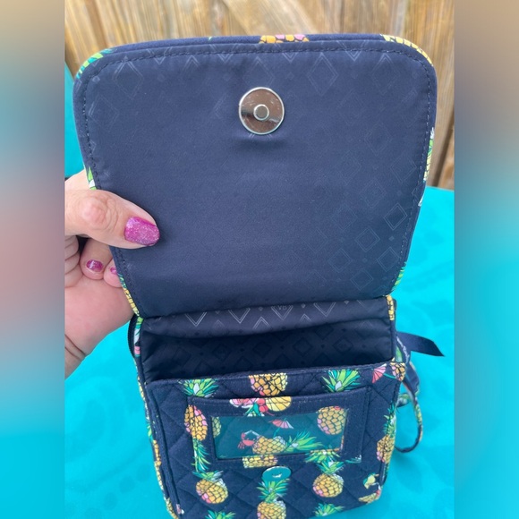 Vera Bradley Party Pineapples Mini Hipster Crossbody Bag and Change Purse - Picture 6 of 11